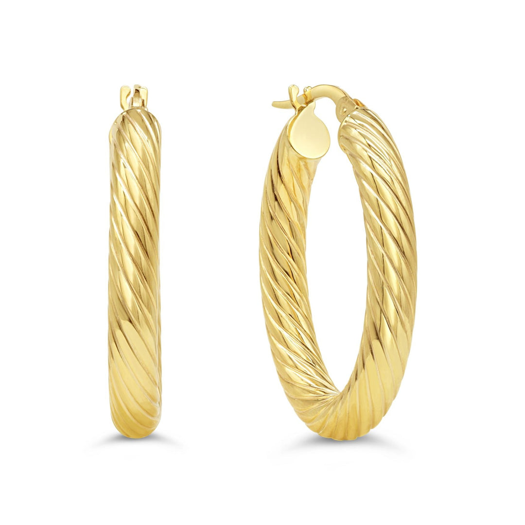 10K Yellow Gold 20mm Twisted Hoops