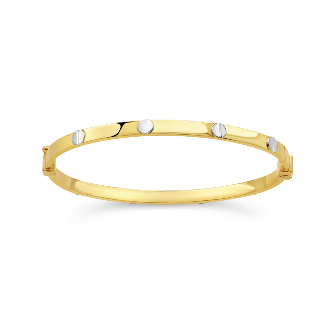 10k Gold Two Toned Harmony Bangle