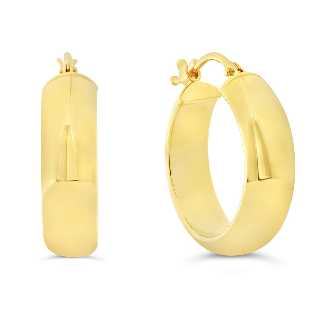 10K Yellow Gold 20mm Rounded Simple Hoops
