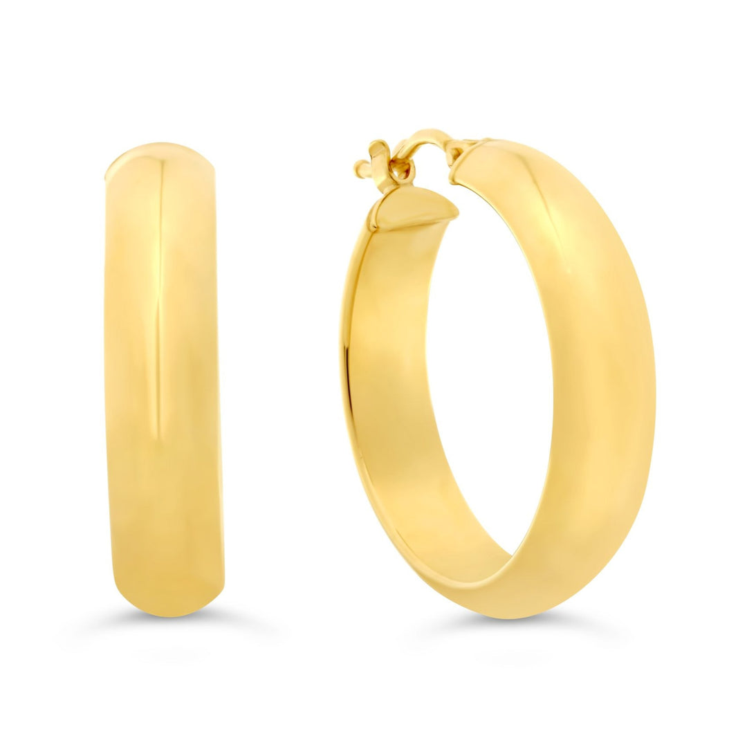 10K Yellow Gold 24mm Simple Hoops