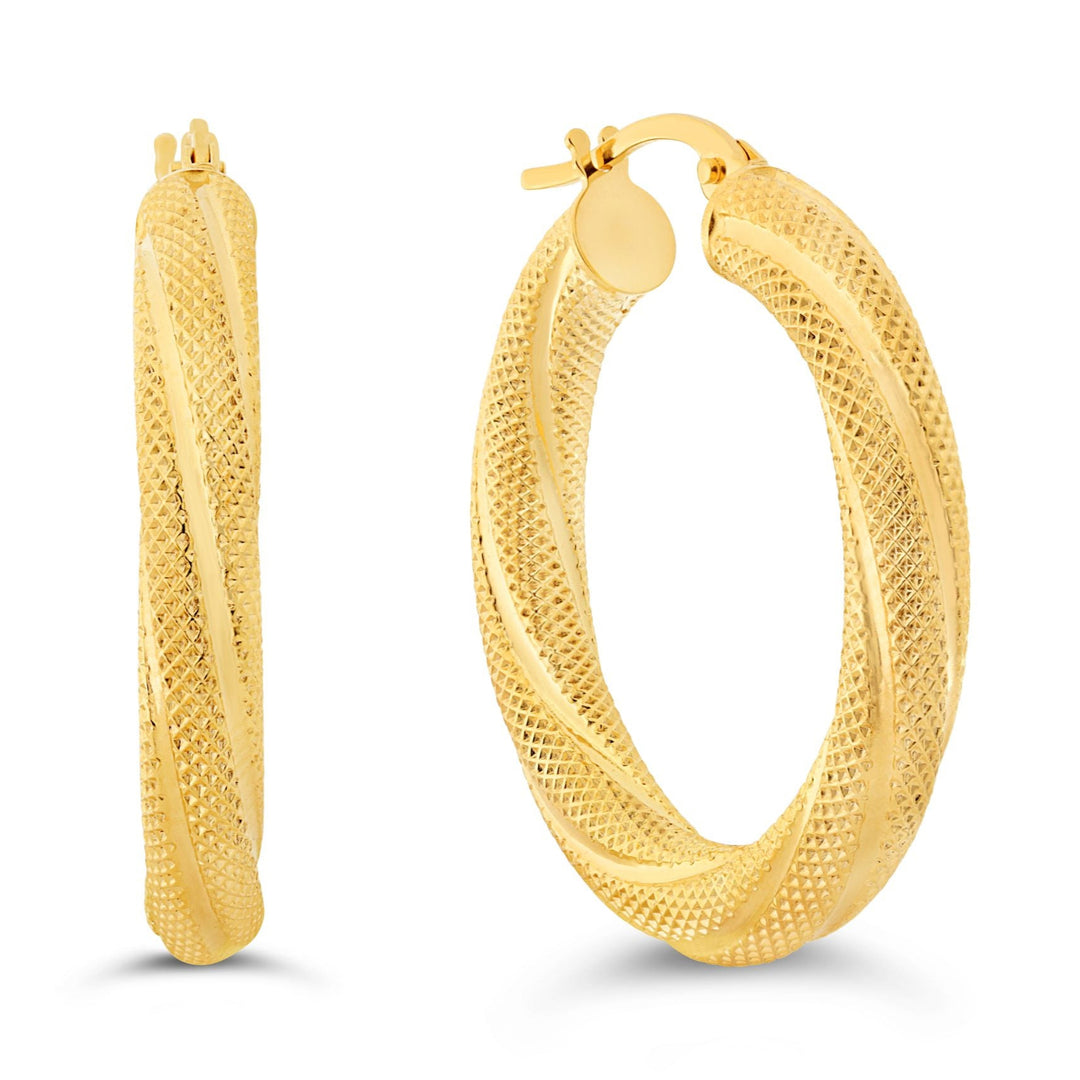 10K Yellow Gold 26mm Chic Hoops