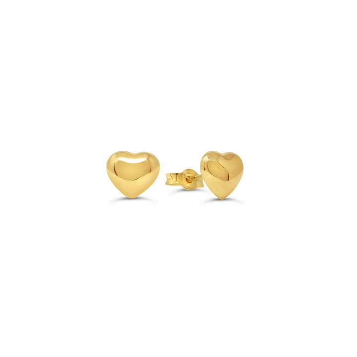 10K Gold Bubble Heart Studs
