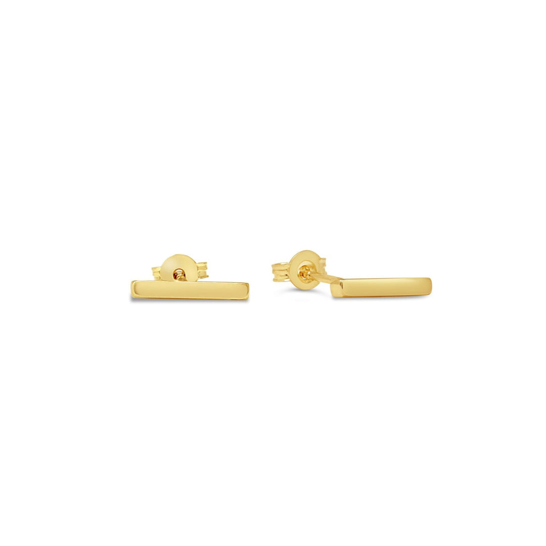 10K Yellow Gold Bar Studs