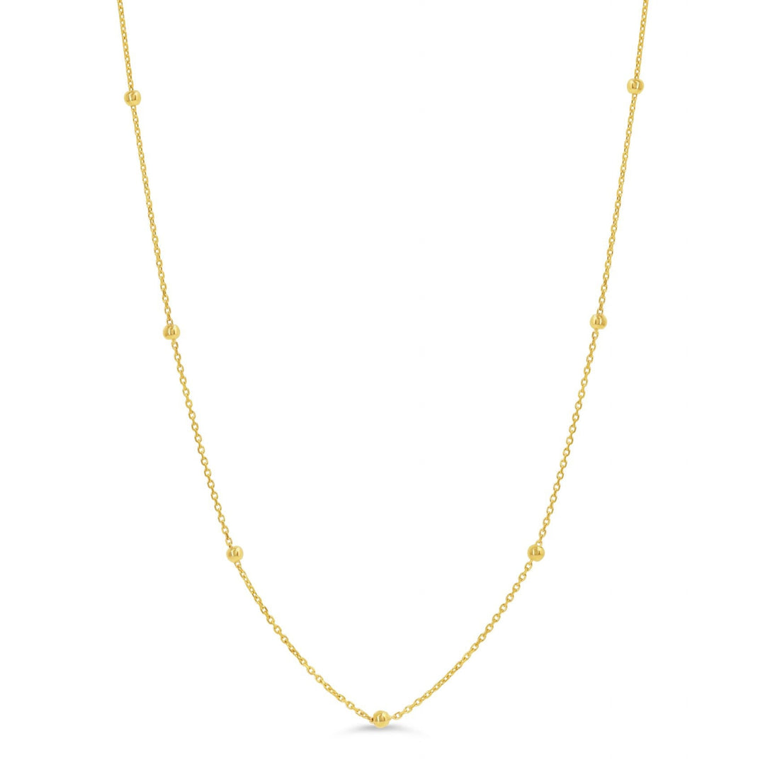 10K Yellow Gold Bead Satellite Necklace