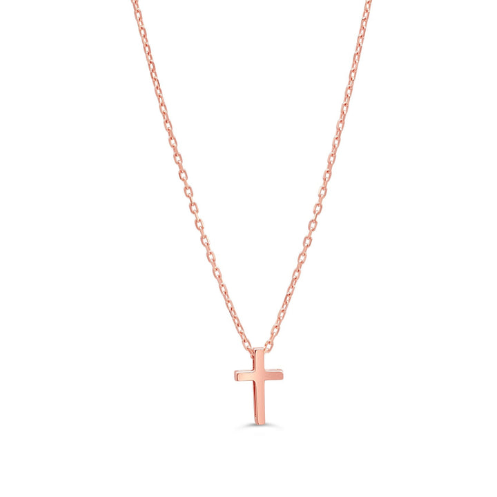 10K Gold Simple Mini Cross Necklace