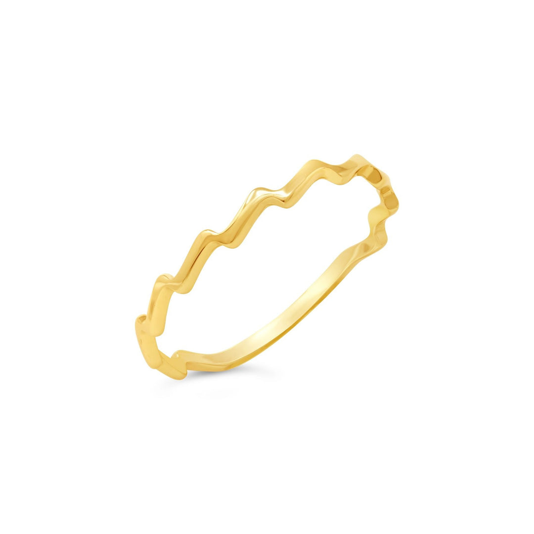 10K Yellow Gold Jagged Stackable Ring