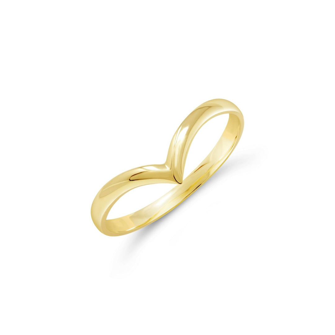 10K Yellow Gold Curved V Stackable Ring
