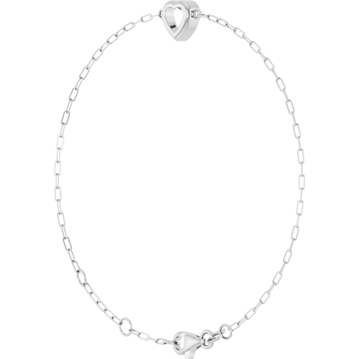 Paperclip Link Bracelet with Heart Accent