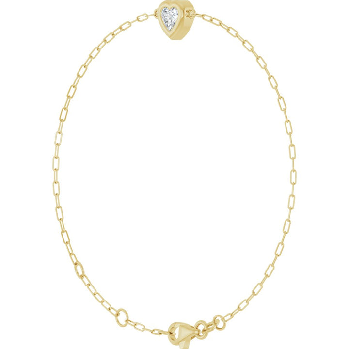 Bracelet en or jaune 14k à maillons courbes avec 0,25ct de diamant