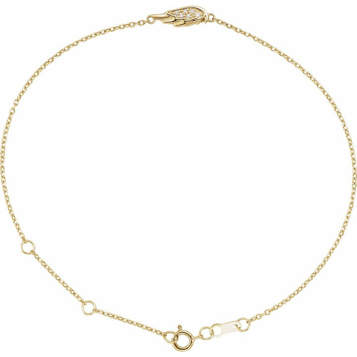 Bracelet en or jaune 14k à maillons courbes avec 0,25ct de diamant