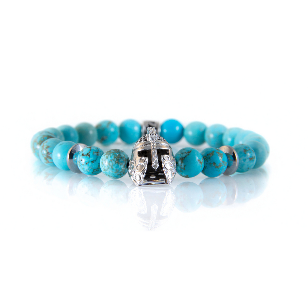 Luenzo Warrior Blue Turquoise Bead Bracelet
