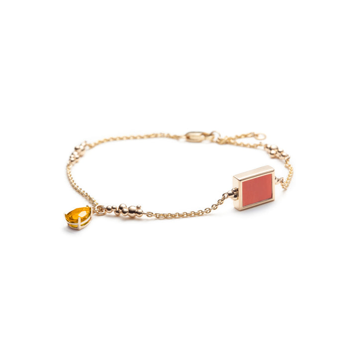 Serafino Joya Recycled Coral & Citrine Bracelet