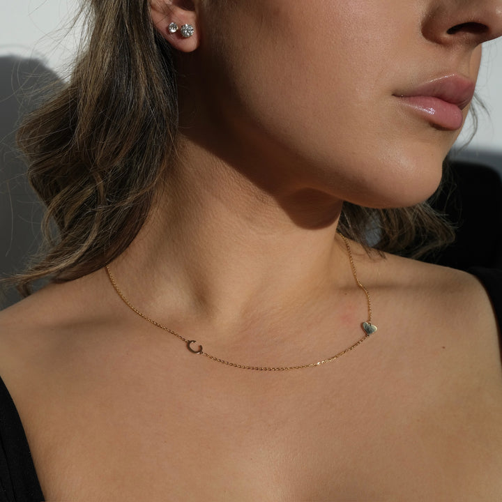 Initial & Heart Necklace