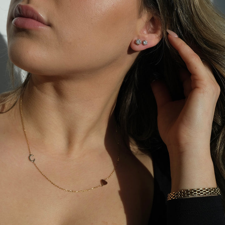Initial & Heart Necklace