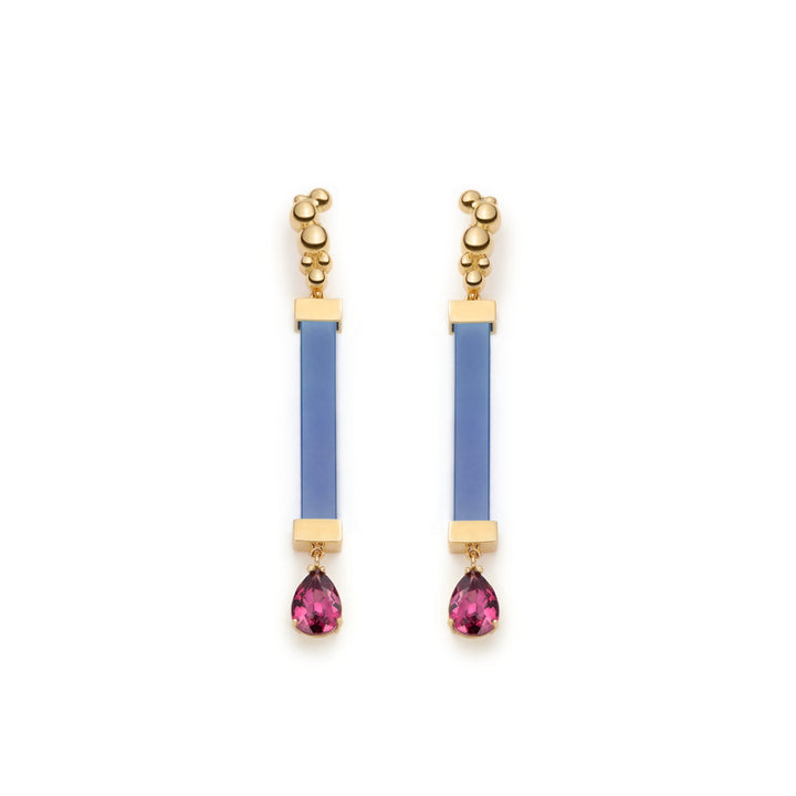 Serafino Joya Blue Agate & Rhodolite Earrings