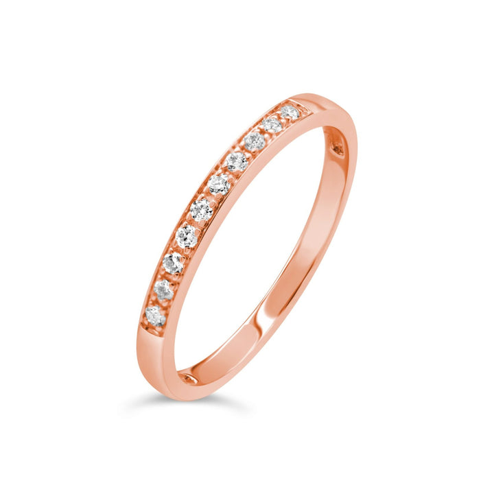 Bague d'éternité partielle empilable avec diamants de laboratoire