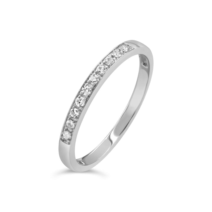 Bague d'éternité partielle empilable avec diamants de laboratoire