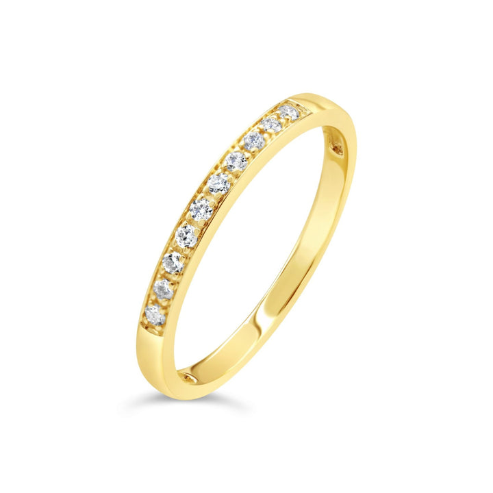 Bague d'éternité partielle empilable avec diamants de laboratoire