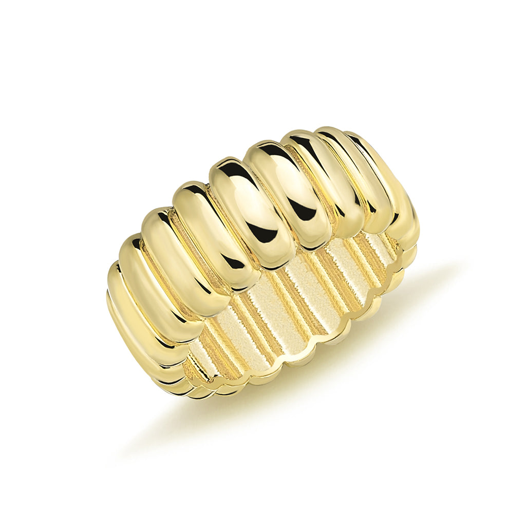 10k Yellow Gold Bubbled Dome Stackable Ring