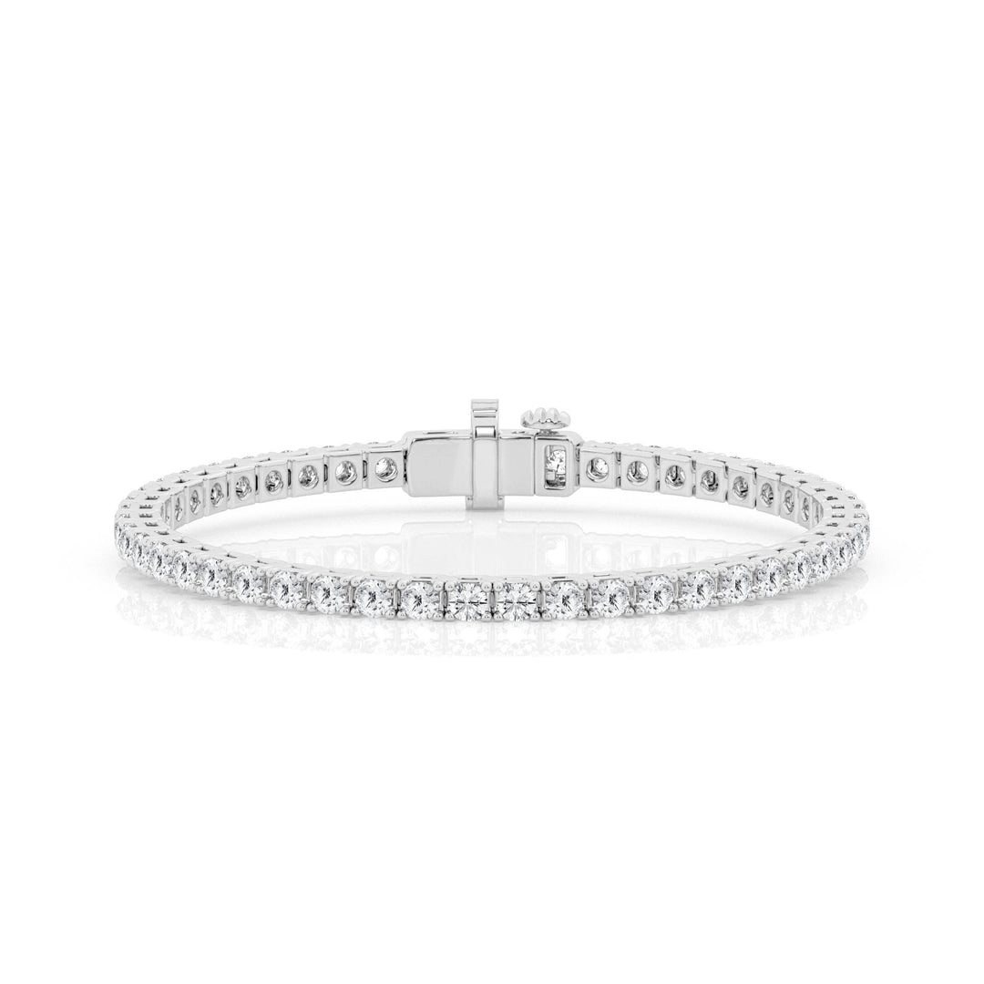 Bracelet de tennis en or blanc 14 carats avec diamants de laboratoire TDW de 3,0 ct