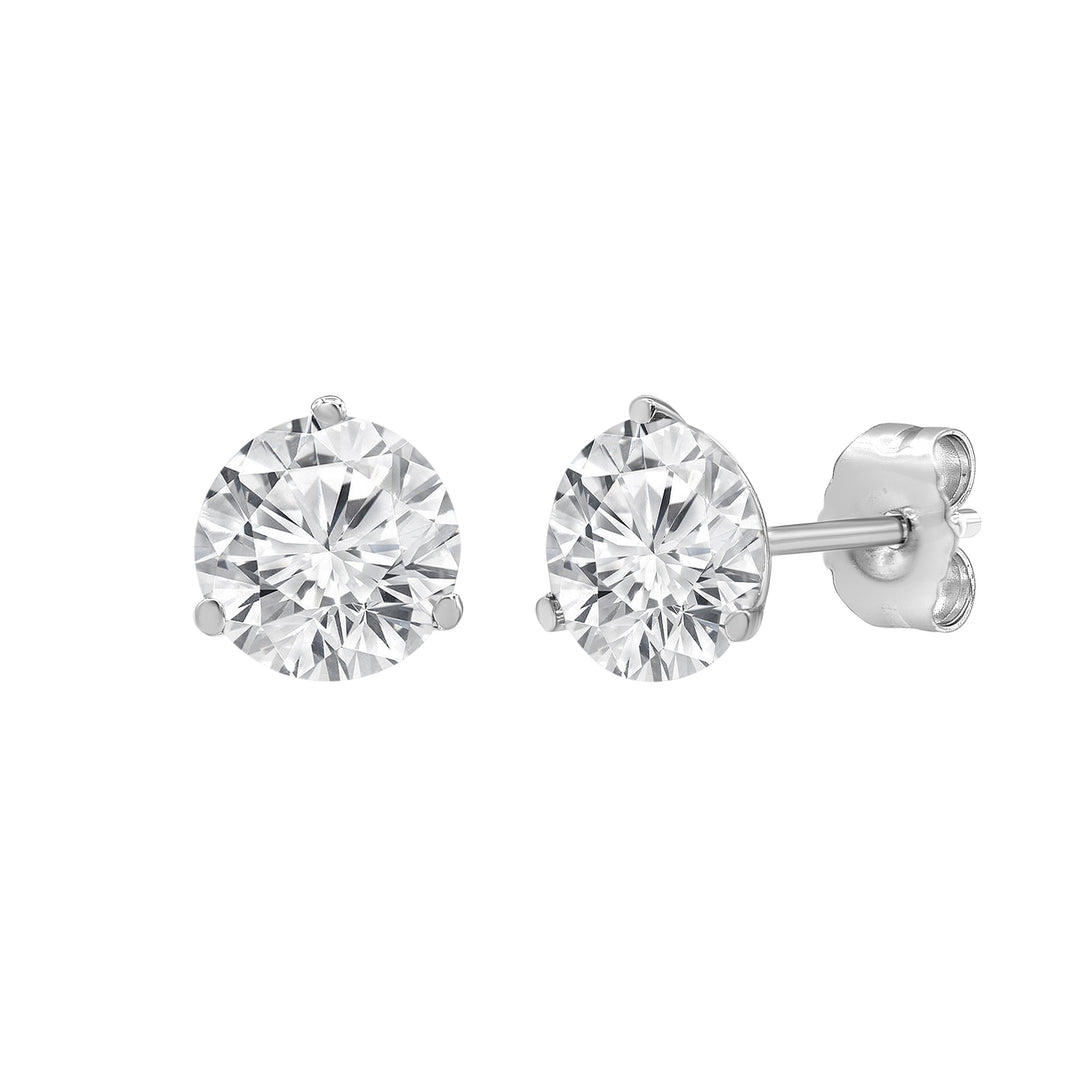 1.50ct TDW Lab Diamond Martini Set Studs Earrings 14K