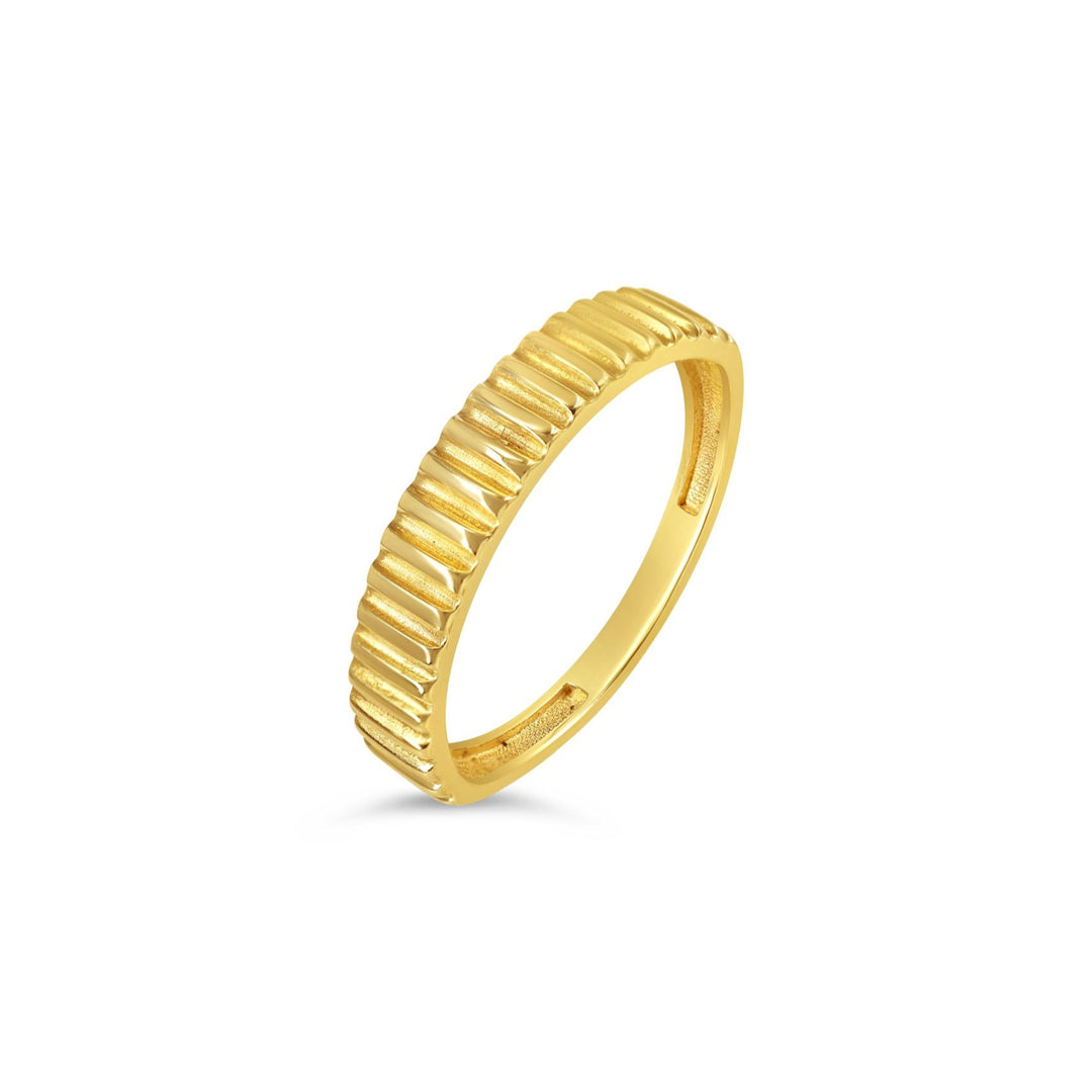 10K Yellow Gold Edges Stackable Ring