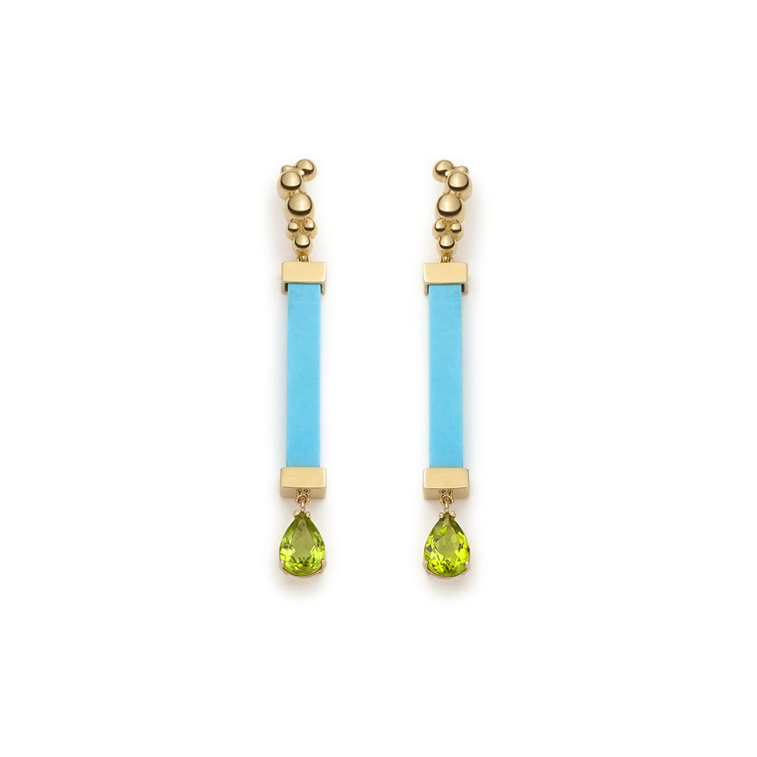 Boucles d'oreilles Serafino Joya Turquoise & Péridot