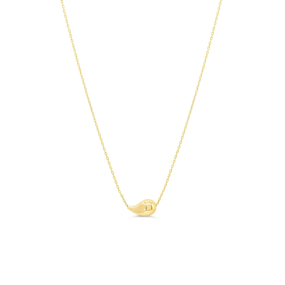 10K Yellow Gold Sideways Mini B Drop Necklace