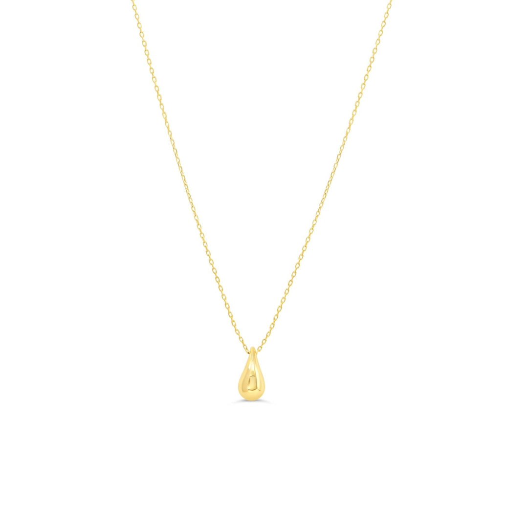 10K Yellow Gold Mini B Drop Necklace