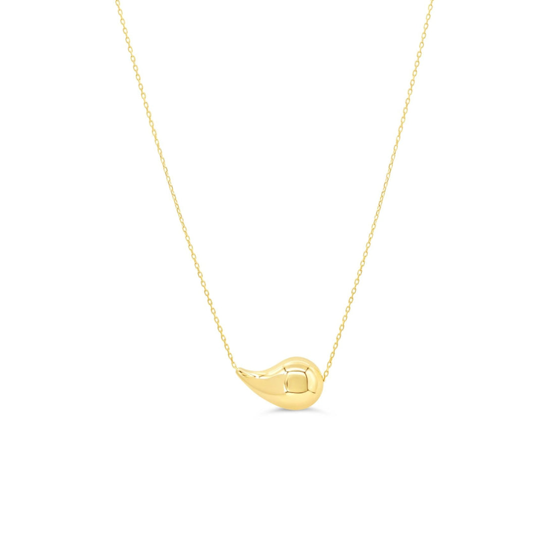 10K Yellow Gold Sideways Teardrop Necklace