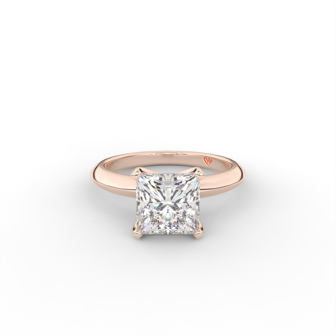 Sophia - 14k Rose Gold Knife Edge Engagement Ring