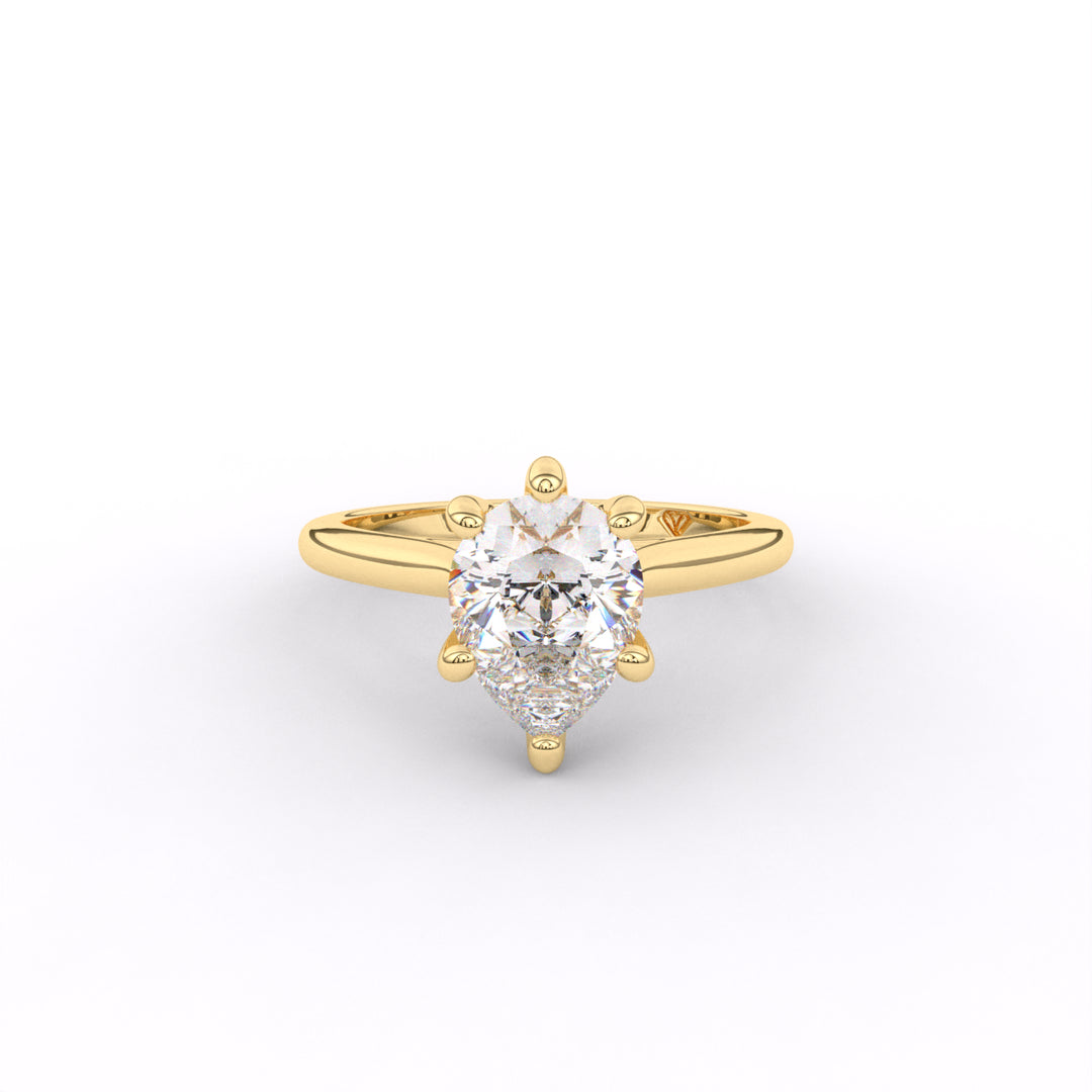 Melissa - 14K Yellow Gold Classic Cathedral Engagement Ring