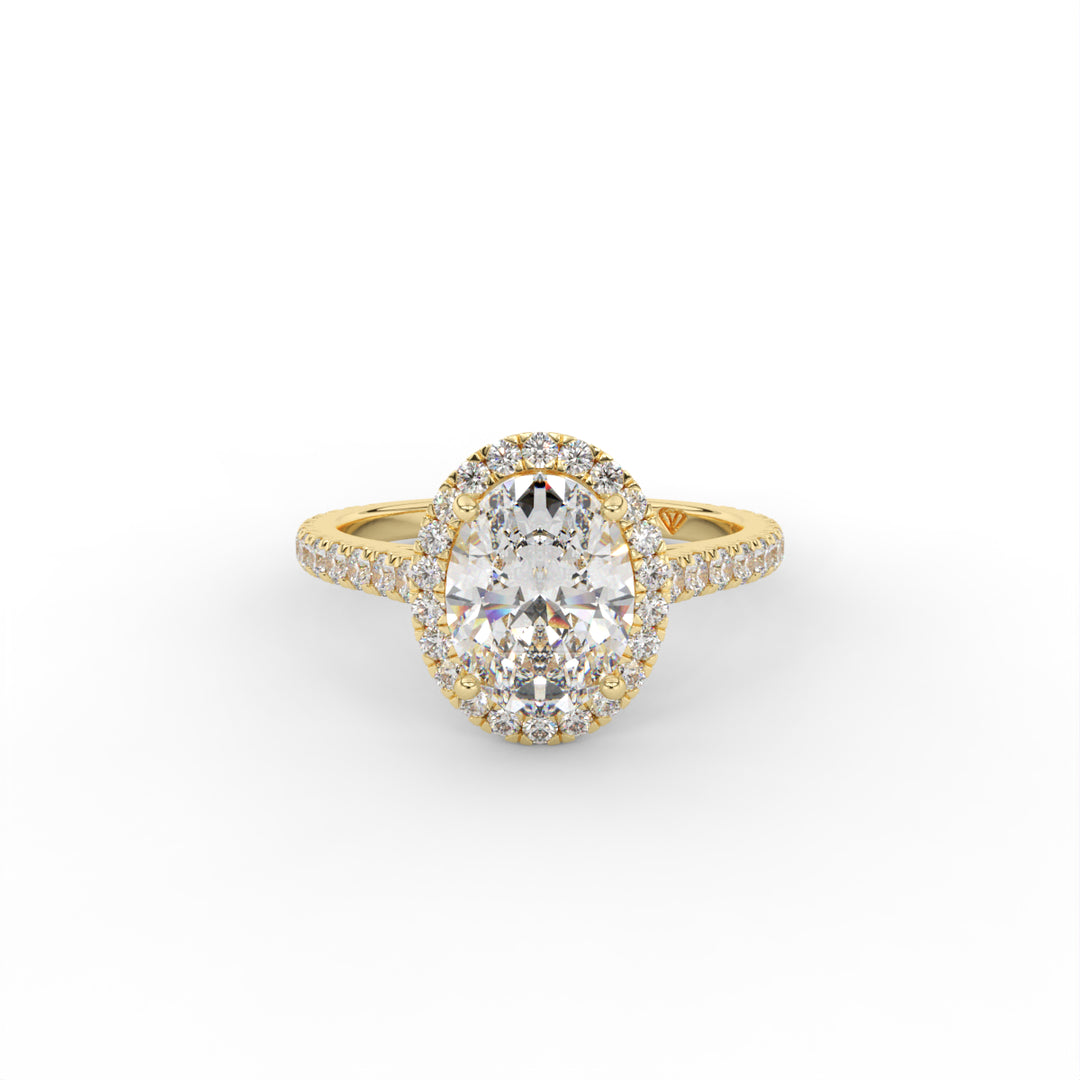 Emily - 14K Yellow Gold Halo Diamond Engagement Ring