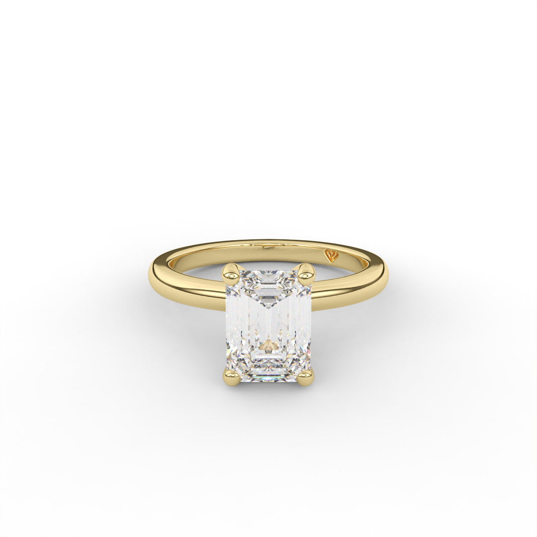 Veronica - 14K Yellow Gold Classic Secret Halo Engagement Ring