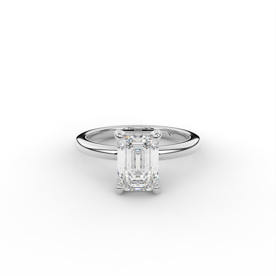 Laura - 18k White Gold Classic Solitaire Hidden Halo Engagement Ring
