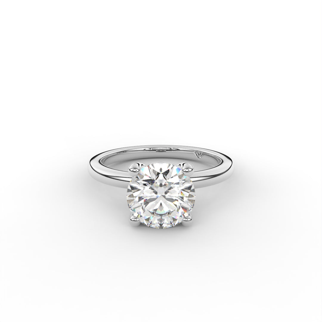 Sabrina - Bague de fiançailles solitaire classique en or blanc 14 carats