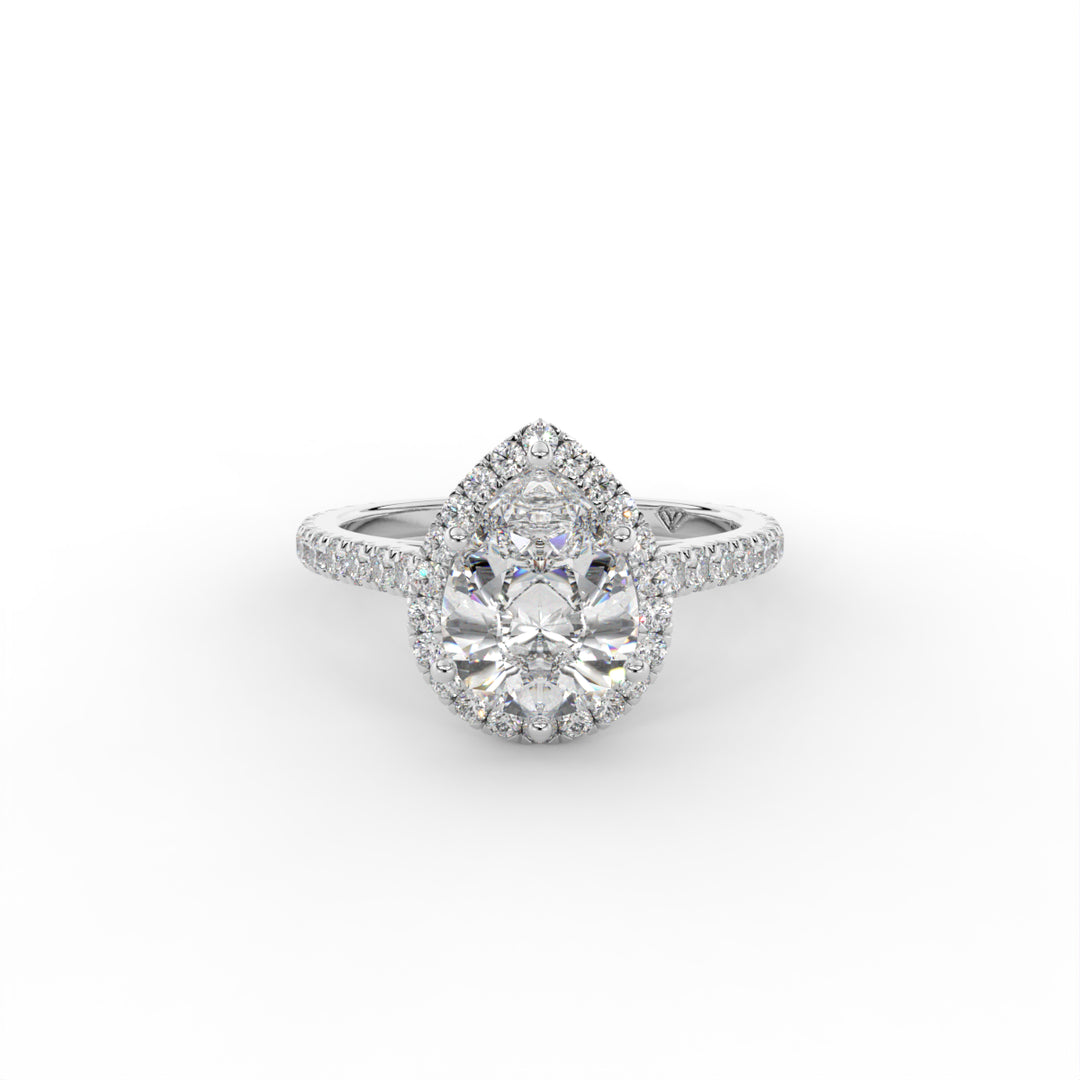 Emily - 18k White Gold Halo Diamond Engagement Ring