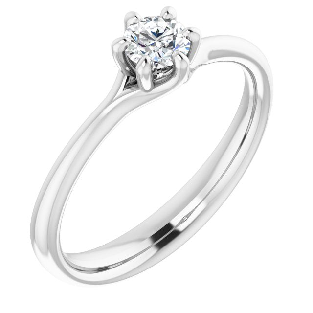 Bague de fiançailles ronde en or blanc 14 carats de 4,1 mm
