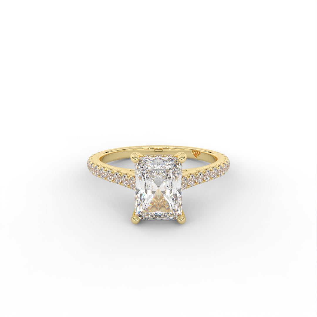 Giulia - 14K Yellow Gold Classic Pave With Hidden Halo Cathedral Engagement Ring