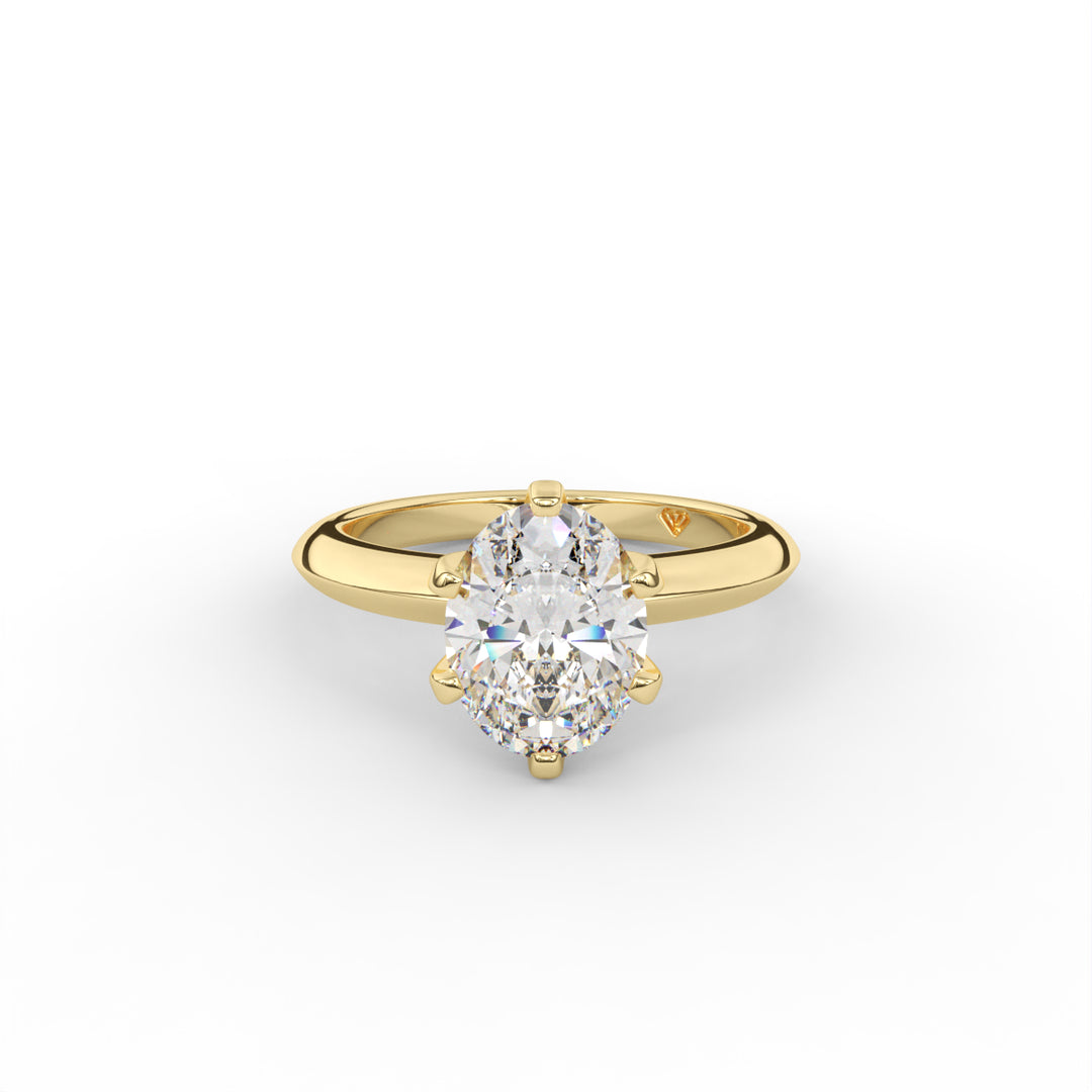 Sophia - 14K Yellow Gold Knife Edge Engagement Ring