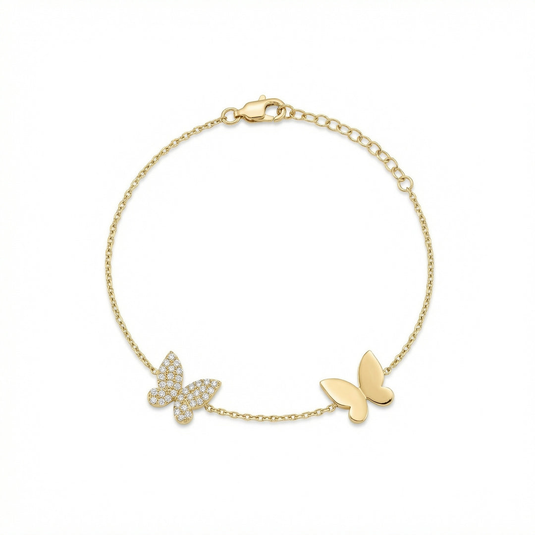Double Butterfly Gold Bracelet
