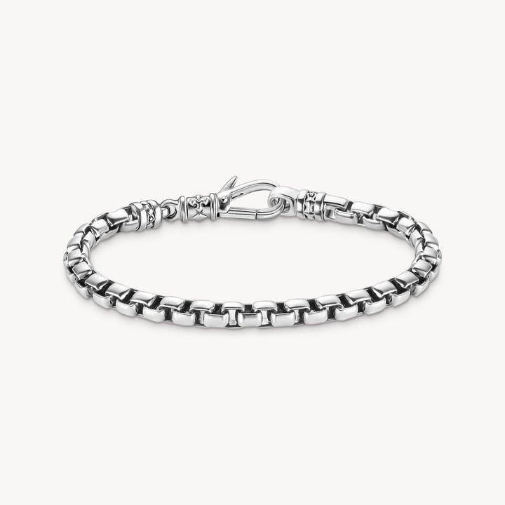 Rebel At Heart Silver Bracelet Box Chain