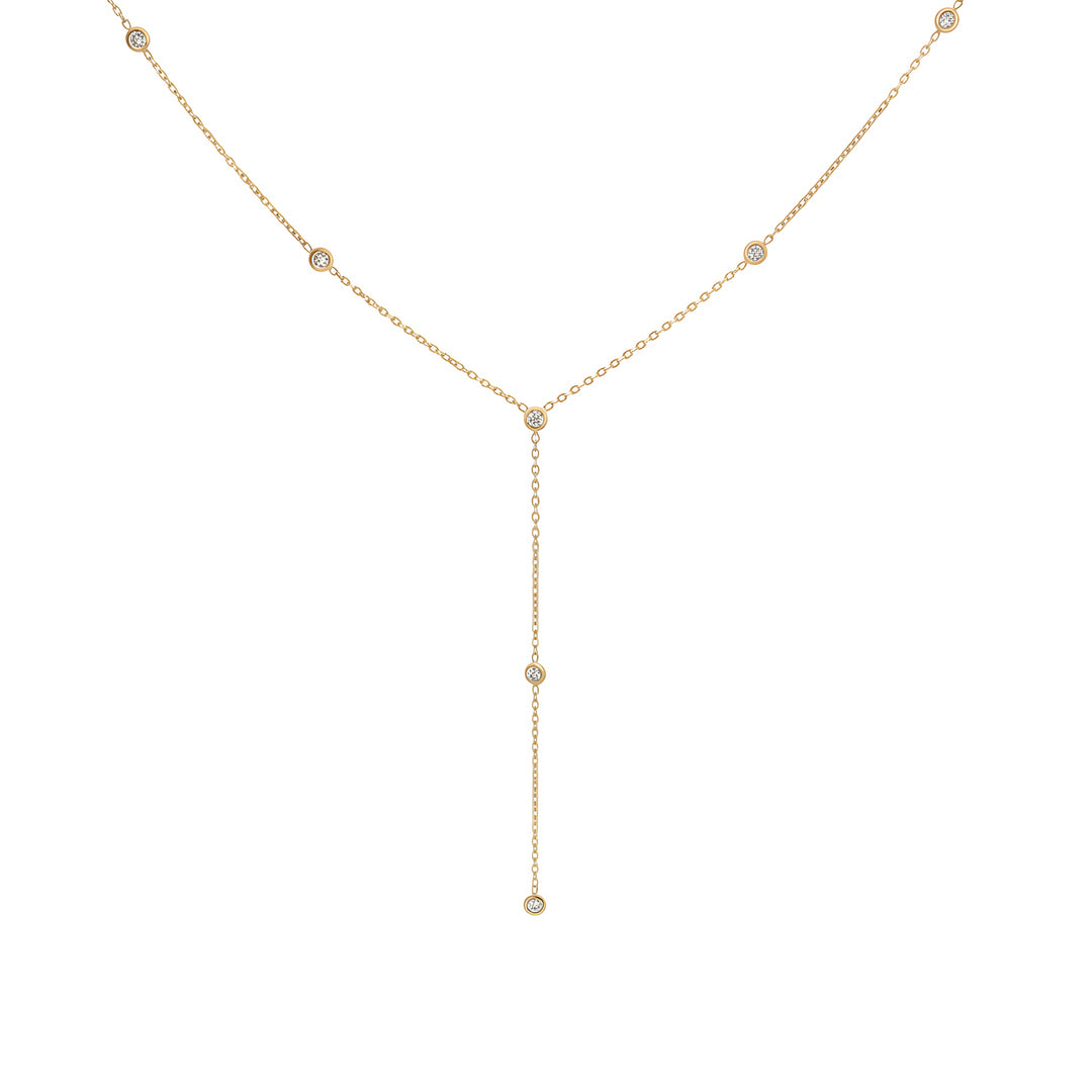 Natural Diamond Station Necklace