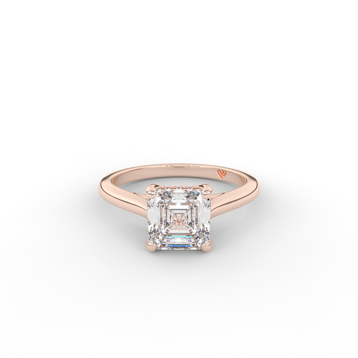 Stephanie - Classic Cathedral Hidden Halo Engagement Ring