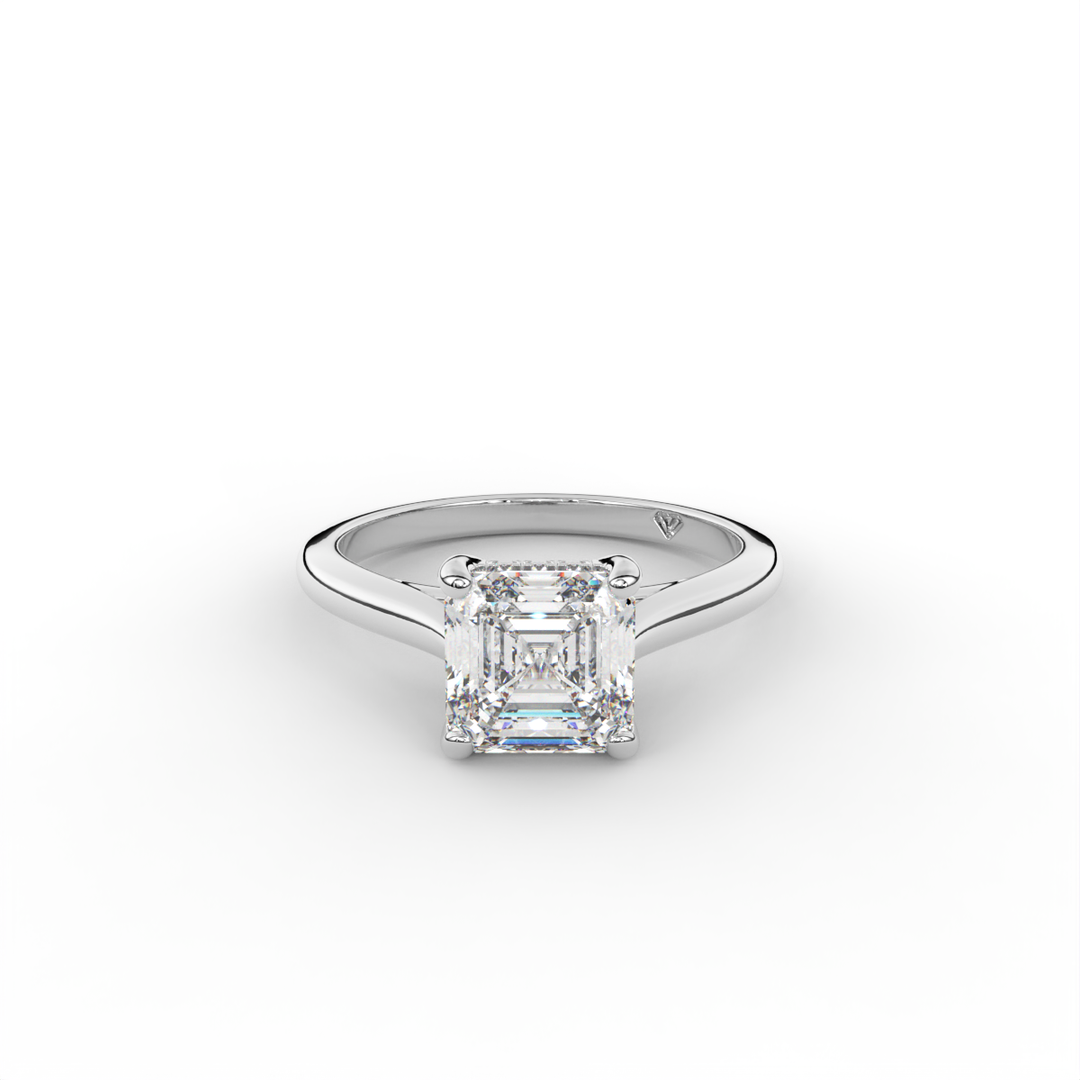 Stephanie - Classic Cathedral Hidden Halo Engagement Ring