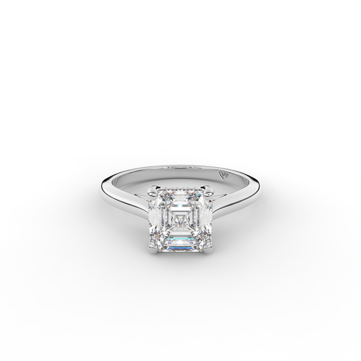 Stephanie - Classic Cathedral Hidden Halo Engagement Ring