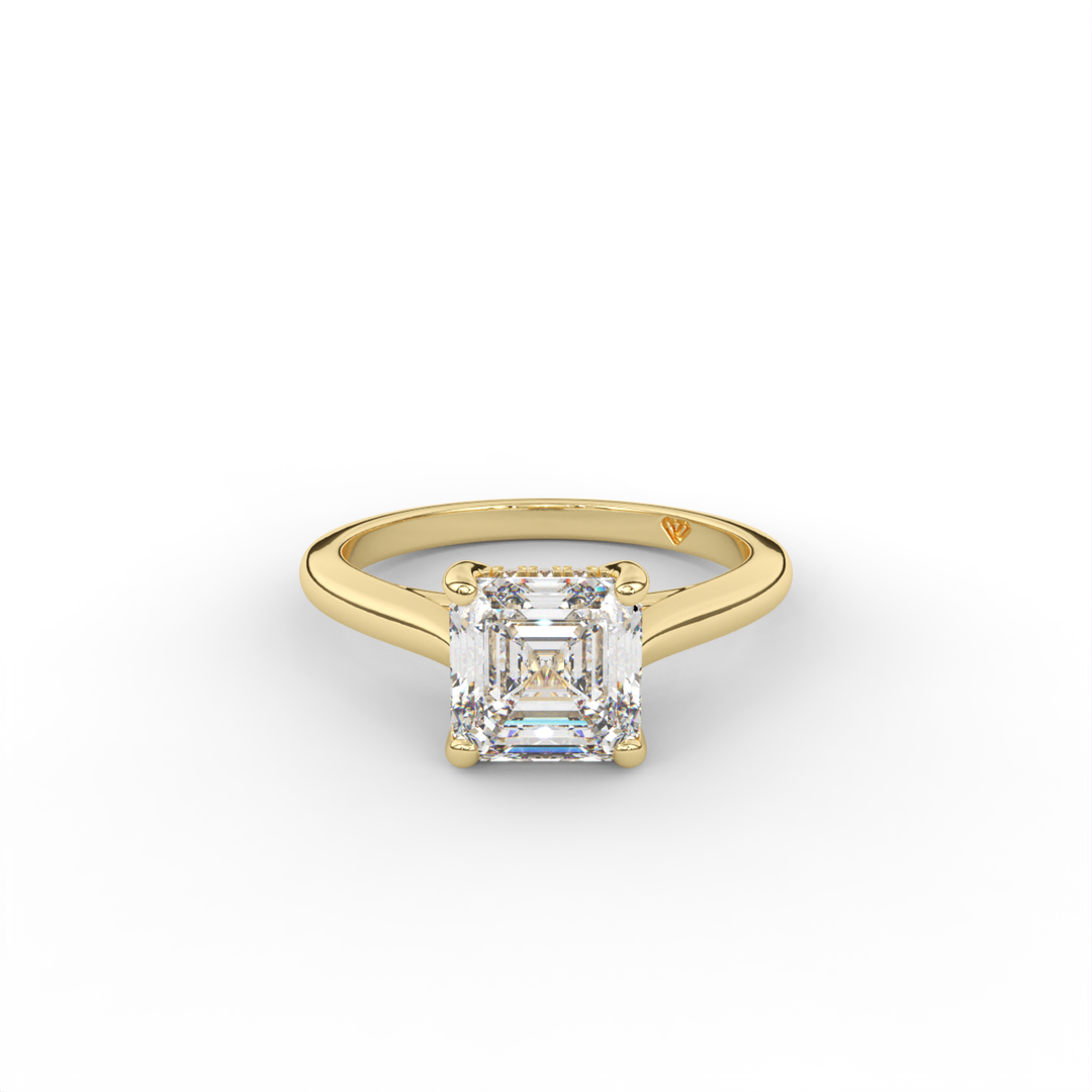 Stephanie - Classic Cathedral Hidden Halo Engagement Ring