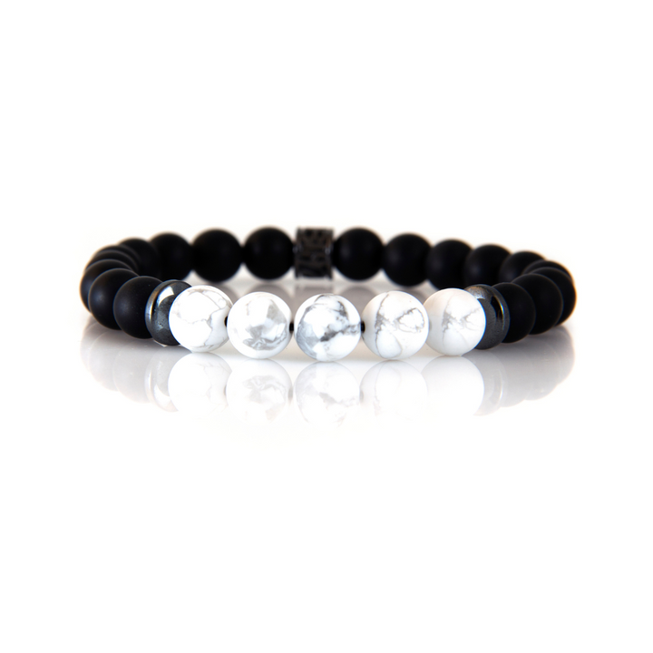 Luenzo Black Onyx & White Turquoise Bead Bracelet