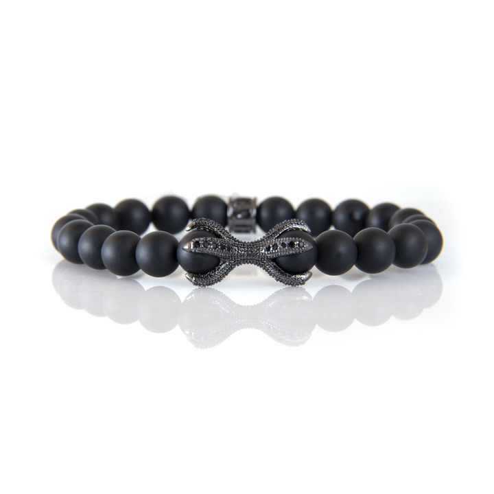 Luenzo Claw Black Onyx Bead Bracelet