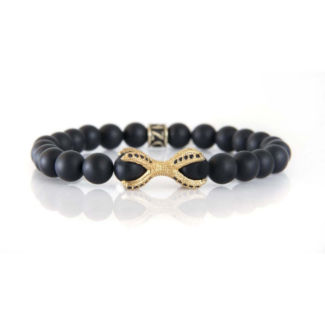 Luenzo Claw Black Onyx Bead Bracelet